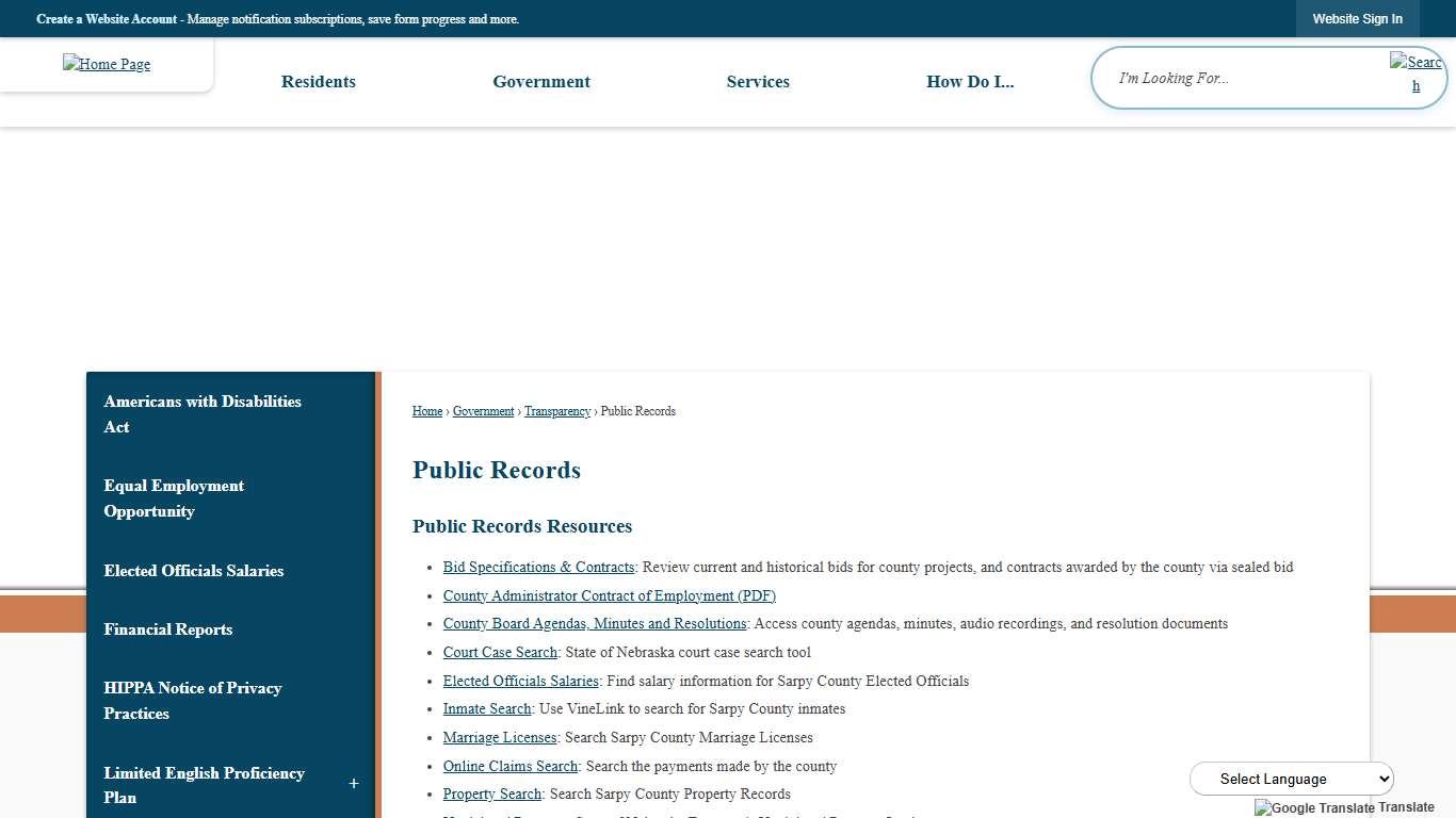 Public Records | Sarpy County, NE